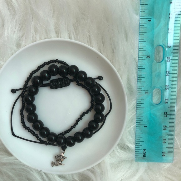 Mini witch charm string bracelet +2 bead bracelets - Picture 5 of 6